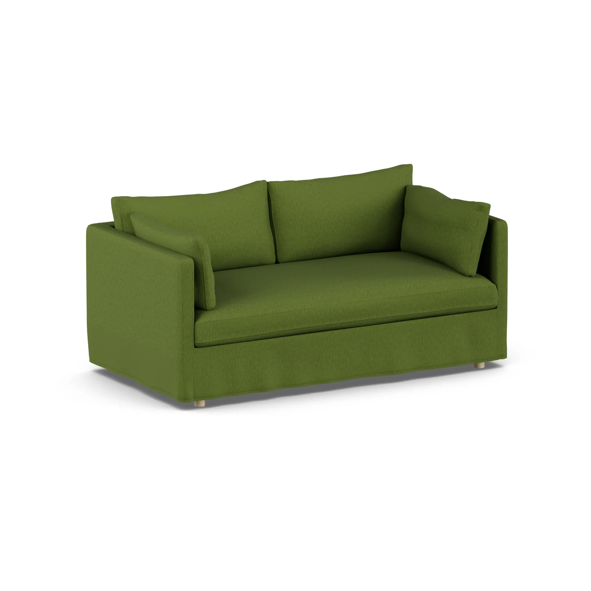 Linnevik sofa, Luiza Green 3975-dąb olejowany na biało, 2-osobowa, z falbaną 1898