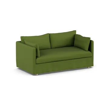 Linnevik sofa - Luiza Green 3975-dąb olejowany na biało, 2-osobowa, z falbaną - 1898