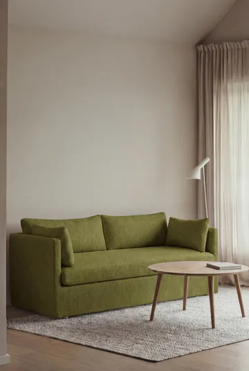 Linnevik sofa - Luiza Green 3975-dąb olejowany na biało, 2-osobowa, z falbaną - 1898