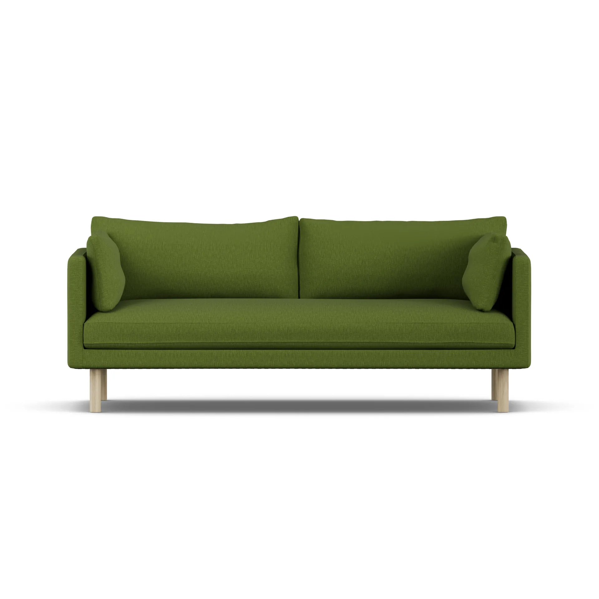 Linnevik sofa, Luiza Green 3975-dąb olejowany na biało, 3-osobowa, bez falbany 1898