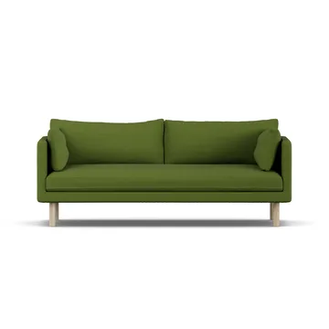 Linnevik sofa - Luiza Green 3975-dąb olejowany na biało, 3-osobowa, bez falbany - 1898