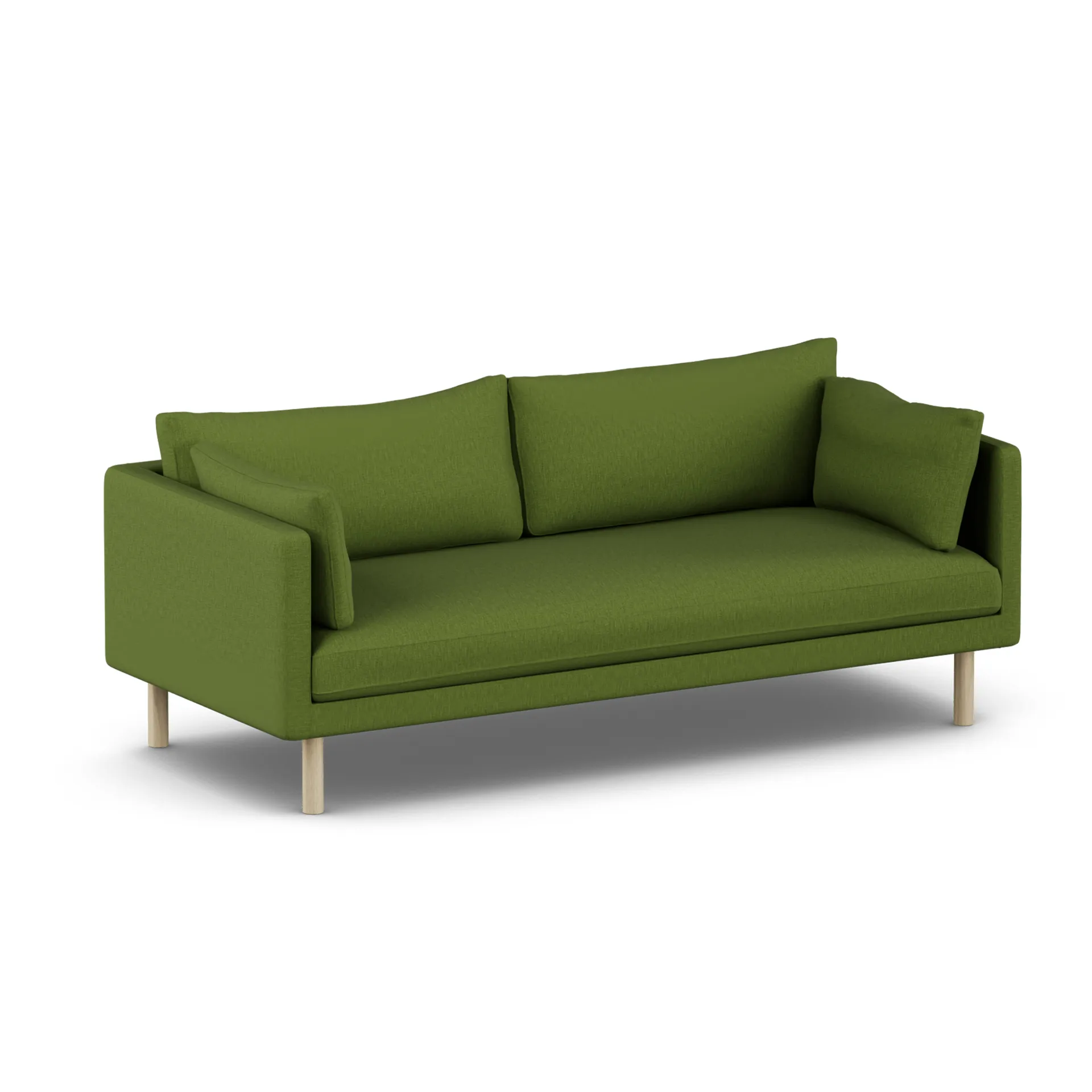 Linnevik sofa, Luiza Green 3975-dąb olejowany na biało, 3-osobowa, bez falbany 1898