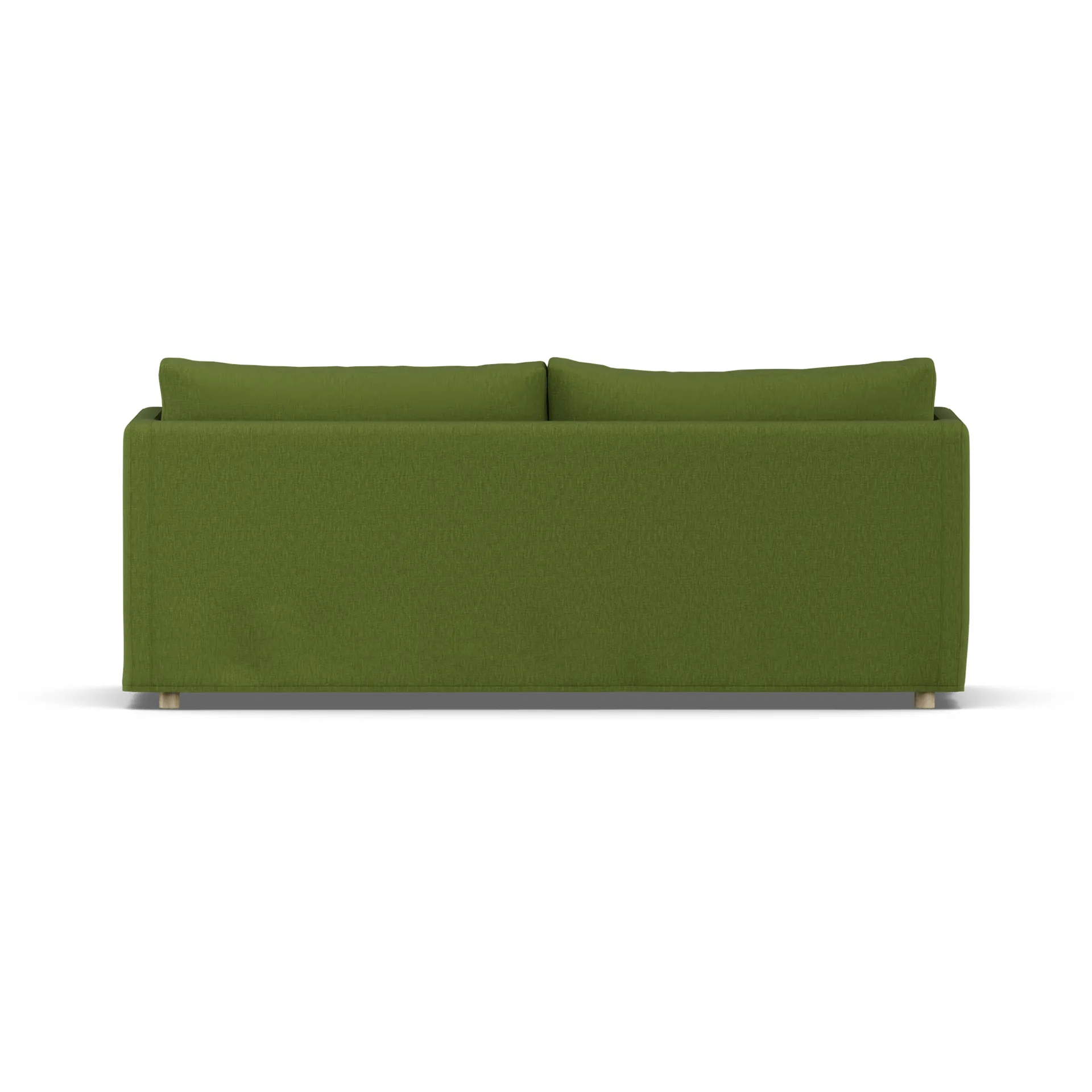 Linnevik sofa, Luiza green 3975-dąb olejowany na biało, 3-osobowa, z falbaną 1898