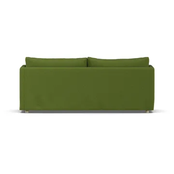 Linnevik sofa - Luiza green 3975-dąb olejowany na biało, 3-osobowa, z falbaną - 1898