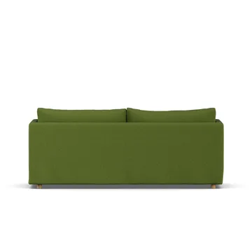 Linnevik sofa - Luiza green 3975-dąb olejowany na biało, 3-osobowa, z falbaną - 1898