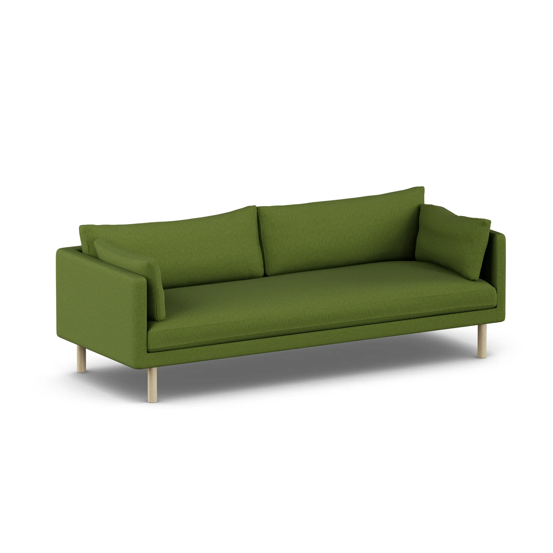 Linnevik sofa, Luiza Green 3975-dąb olejowany na biało, 4-osobowa, bez falbany 1898