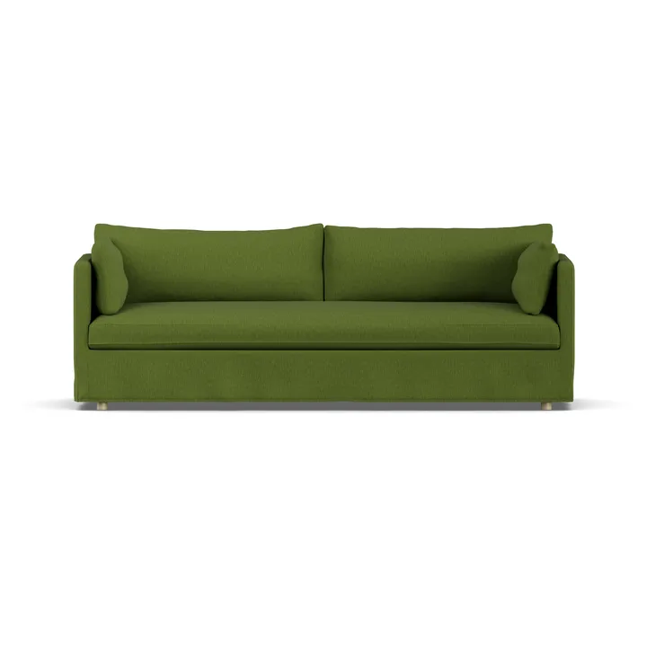 Linnevik sofa - Luiza Green 3975-dąb olejowany na biało, 4-osobowa, z falbaną - 1898