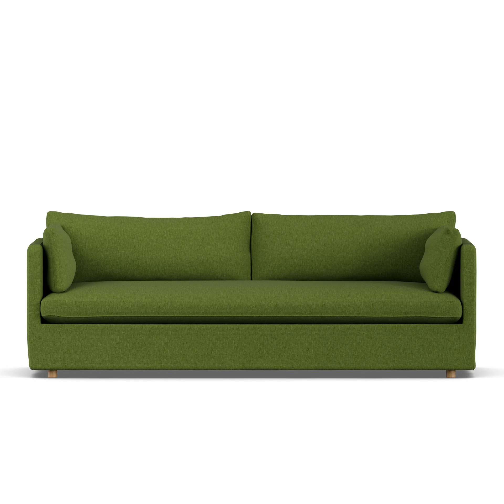 Linnevik sofa, Luiza Green 3975-dąb olejowany na biało, 4-osobowa, z falbaną 1898
