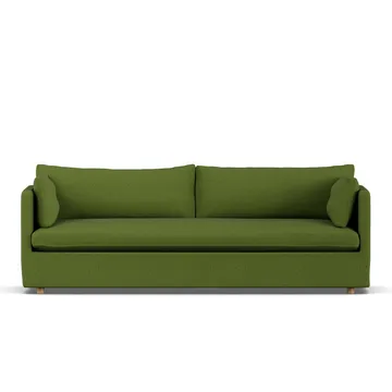 Linnevik sofa - Luiza Green 3975-dąb olejowany na biało, 4-osobowa, z falbaną - 1898