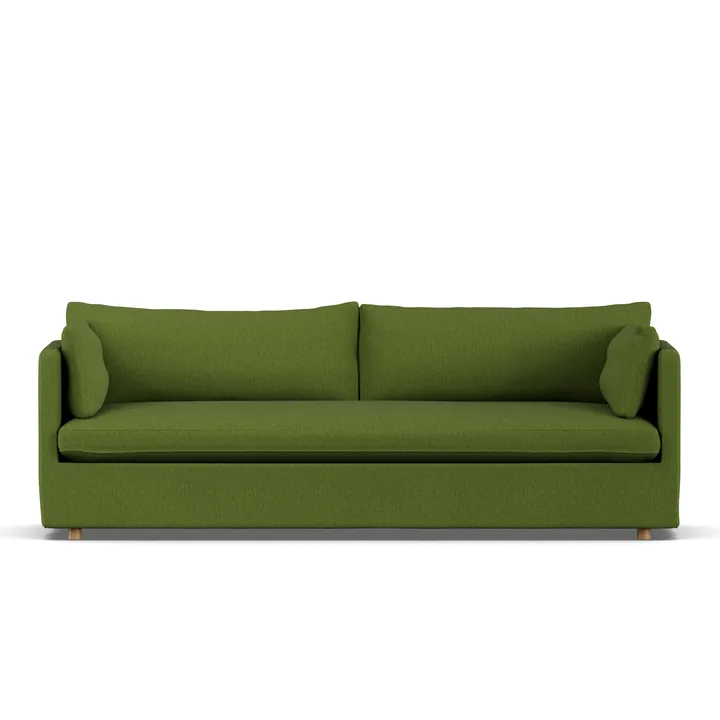 Linnevik sofa - Luiza Green 3975-dąb olejowany na biało, 4-osobowa, z falbaną - 1898