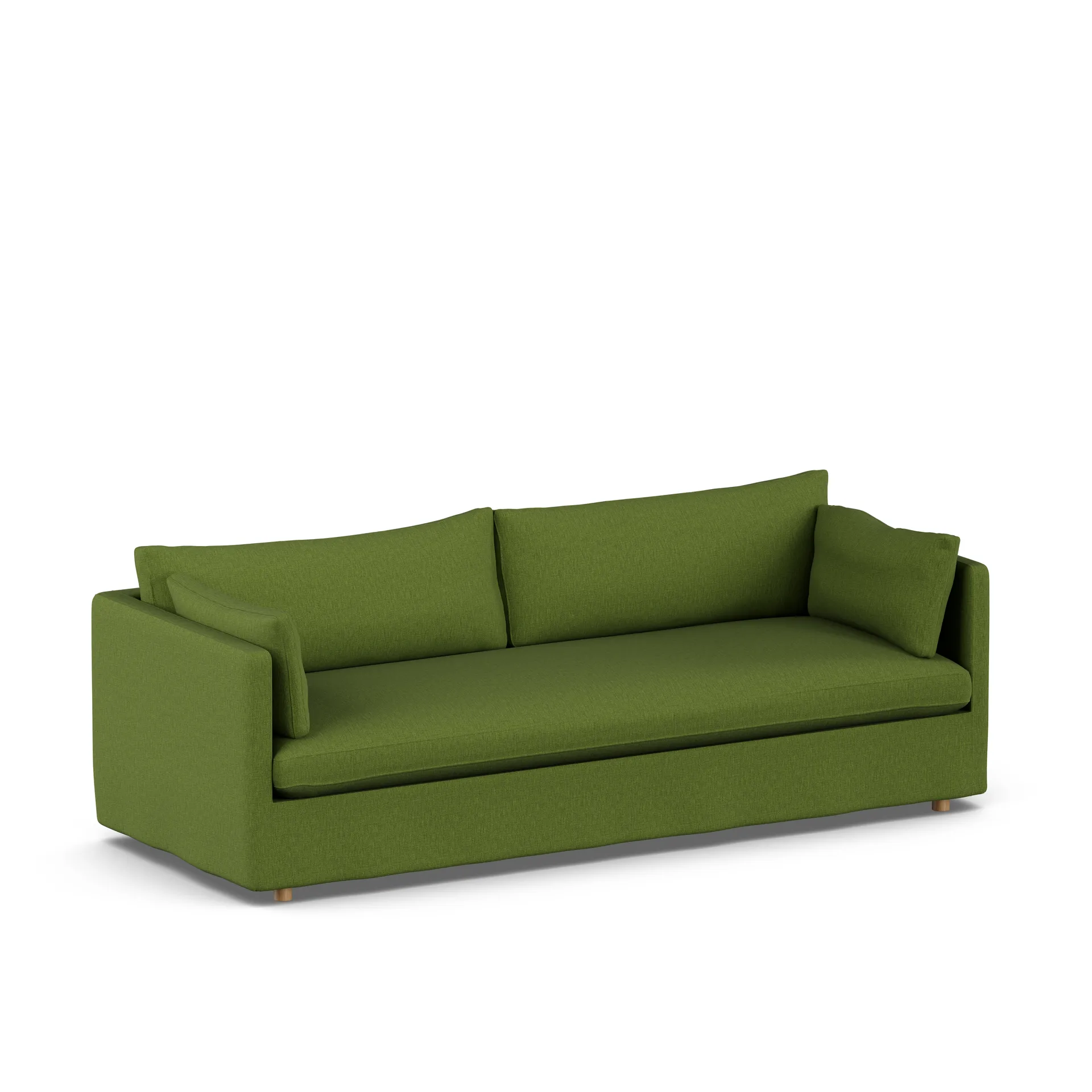 Linnevik sofa, Luiza Green 3975-dąb olejowany na biało, 4-osobowa, z falbaną 1898
