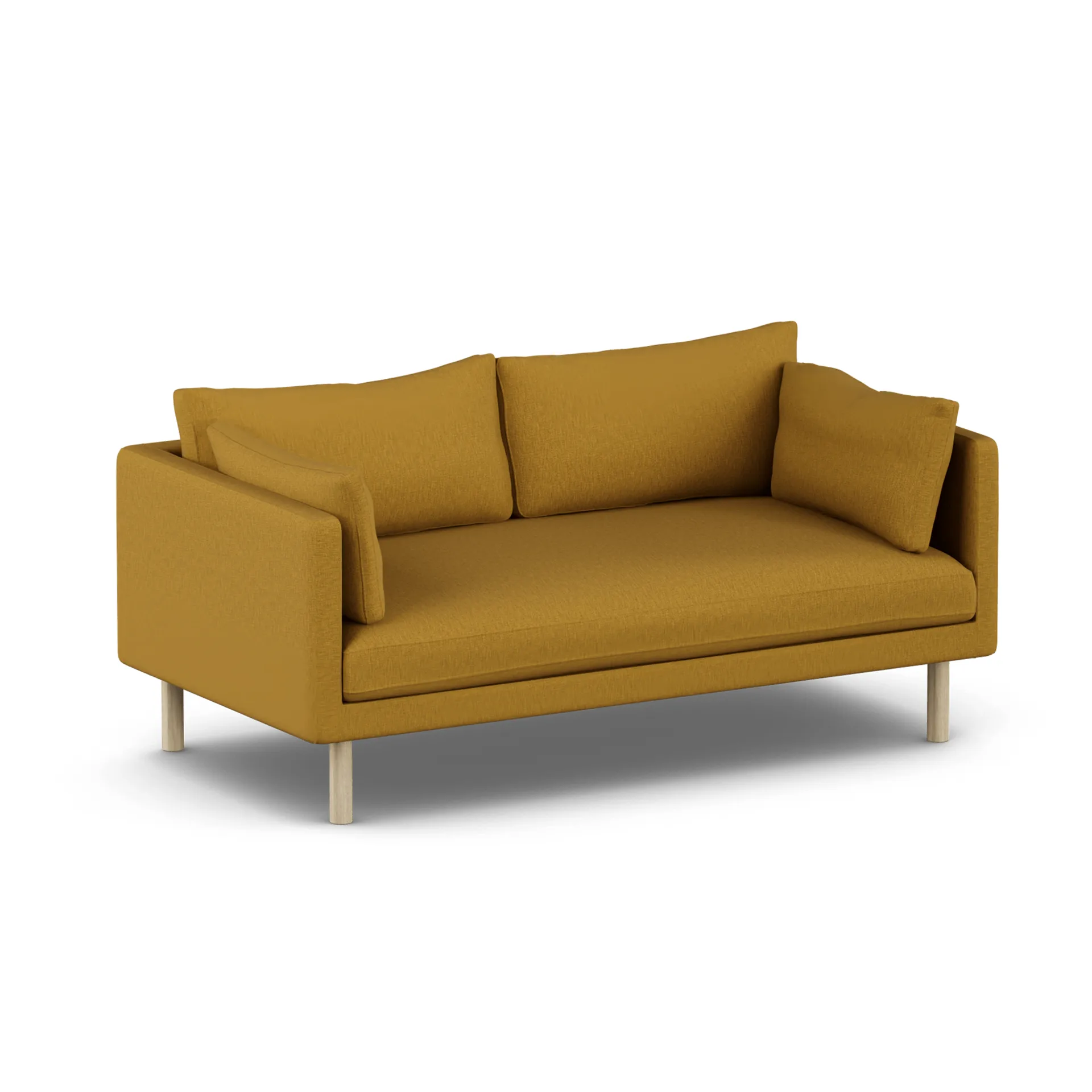 Linnevik sofa, Luiza Mustard 3972-dąb olejowany na biało, 2-osobowa, bez falbany 1898