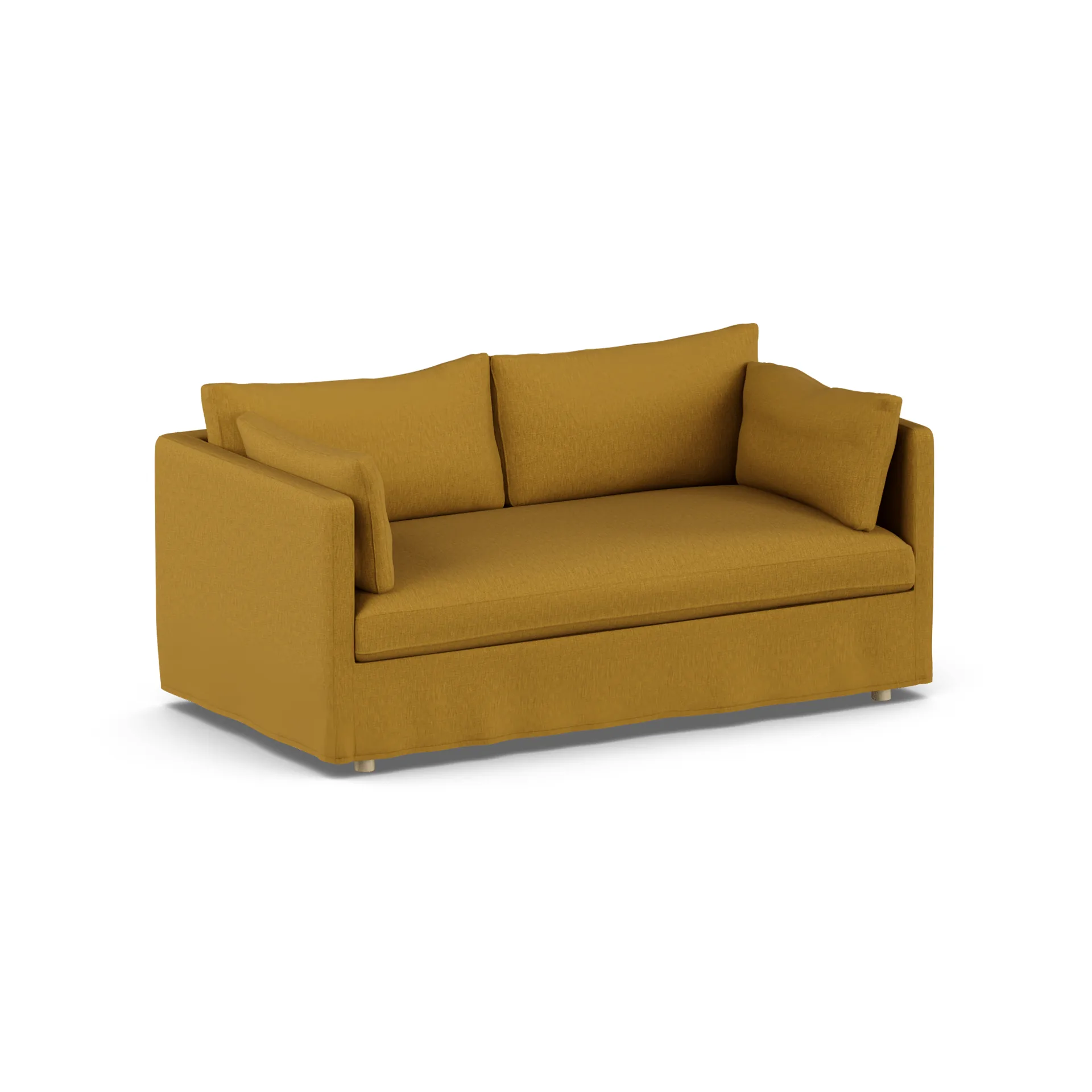 Linnevik sofa, Luiza Mustard 3972-dąb olejowany na biało, 2-osobowa, z falbaną 1898