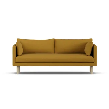 Linnevik sofa - Luiza Mustard 3972-dąb olejowany na biało, 3-osobowa, bez falbany - 1898
