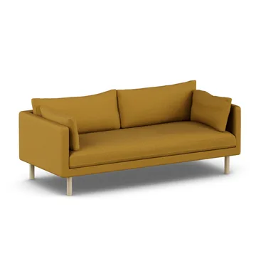 Linnevik sofa - Luiza Mustard 3972-dąb olejowany na biało, 3-osobowa, bez falbany - 1898