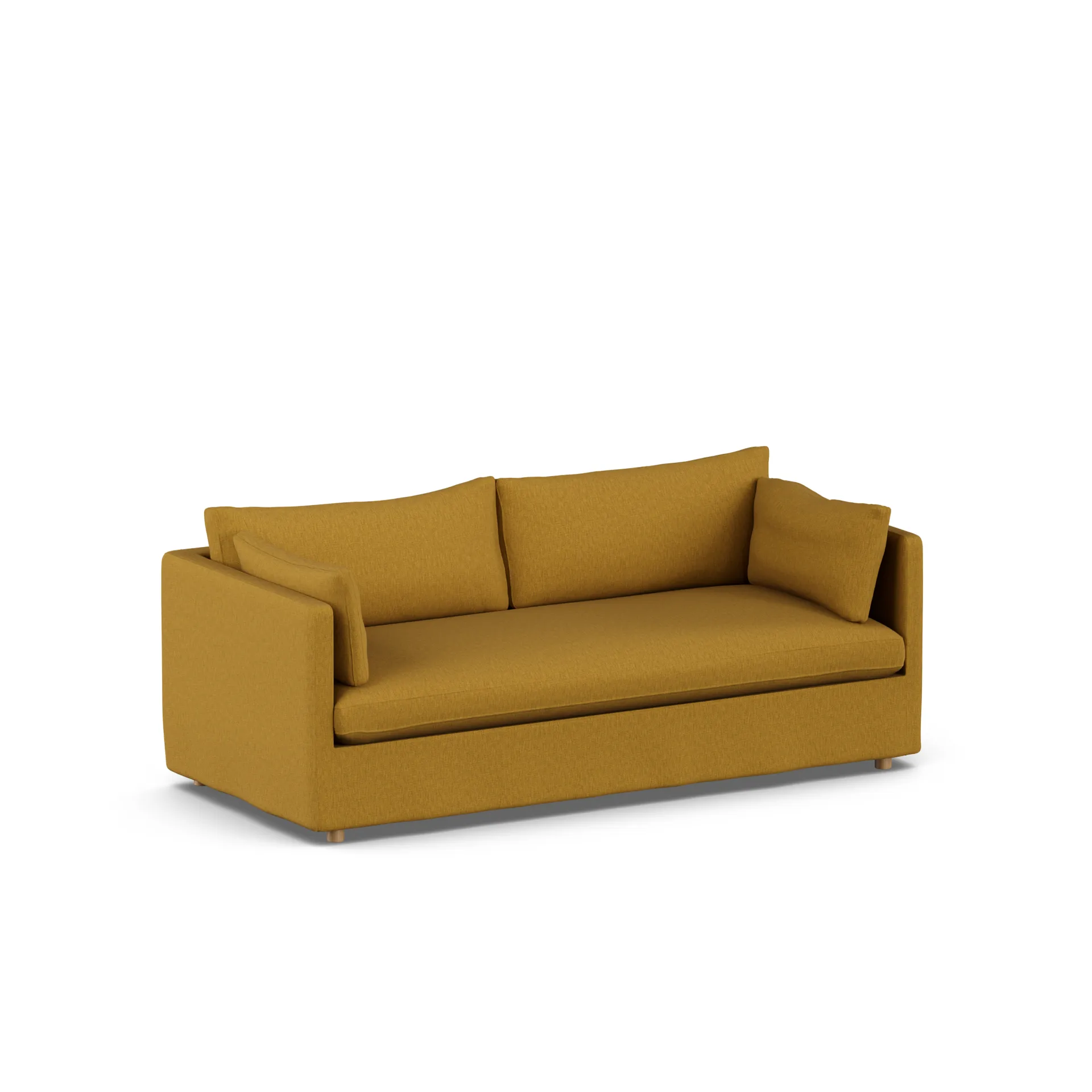 Linnevik sofa, Luiza Mustard 3972-dąb olejowany na biało, 3-osobowa, z falbaną 1898