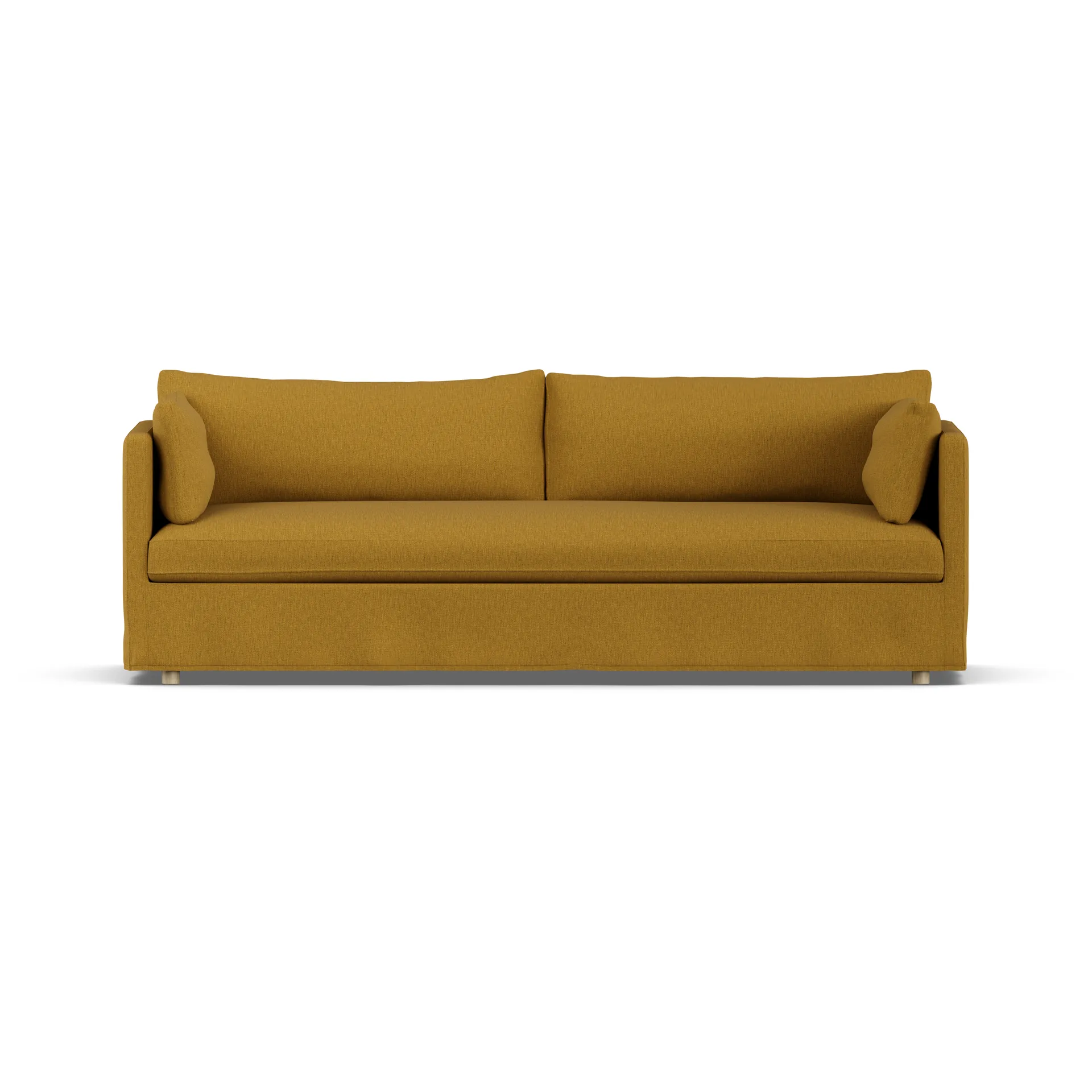 Linnevik sofa, Luiza Mustard 3972-dąb olejowany na biało, 4-osobowa, z falbaną 1898