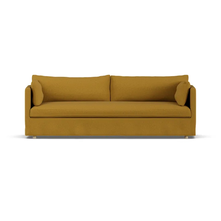 Linnevik sofa - Luiza Mustard 3972-dąb olejowany na biało, 4-osobowa, z falbaną - 1898