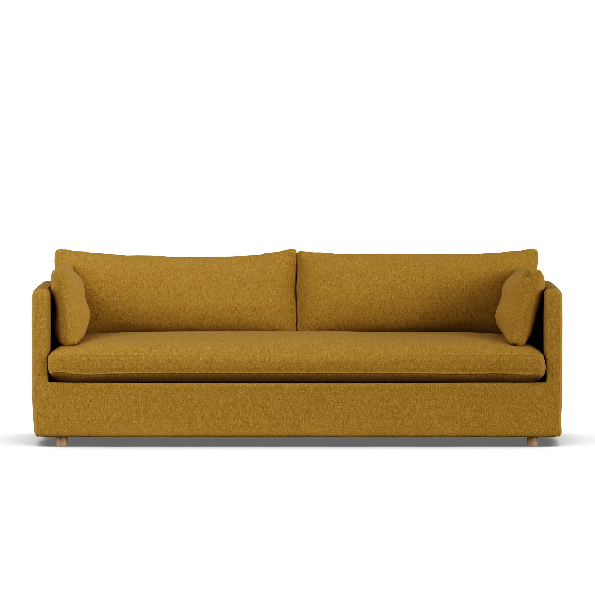 Linnevik sofa, Luiza Mustard 3972-dąb olejowany na biało, 4-osobowa, z falbaną 1898