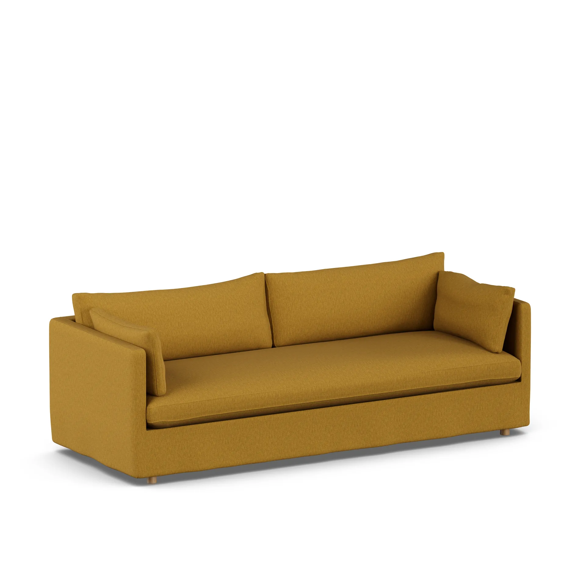 Linnevik sofa, Luiza Mustard 3972-dąb olejowany na biało, 4-osobowa, z falbaną 1898