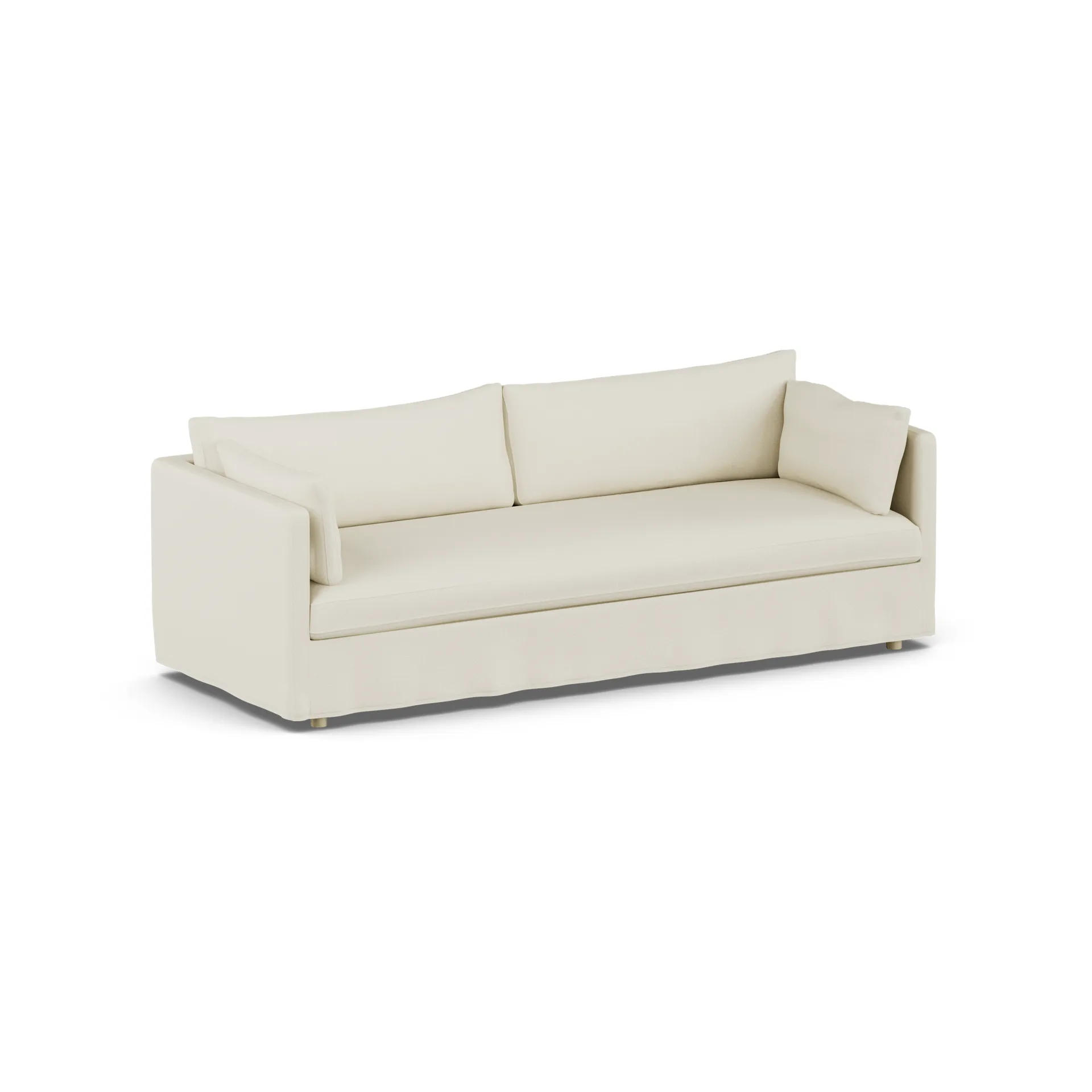 Linnevik sofa, Oslo Nature 1540-dąb olejowany na biało, 4-osobowa, z falbaną 1898