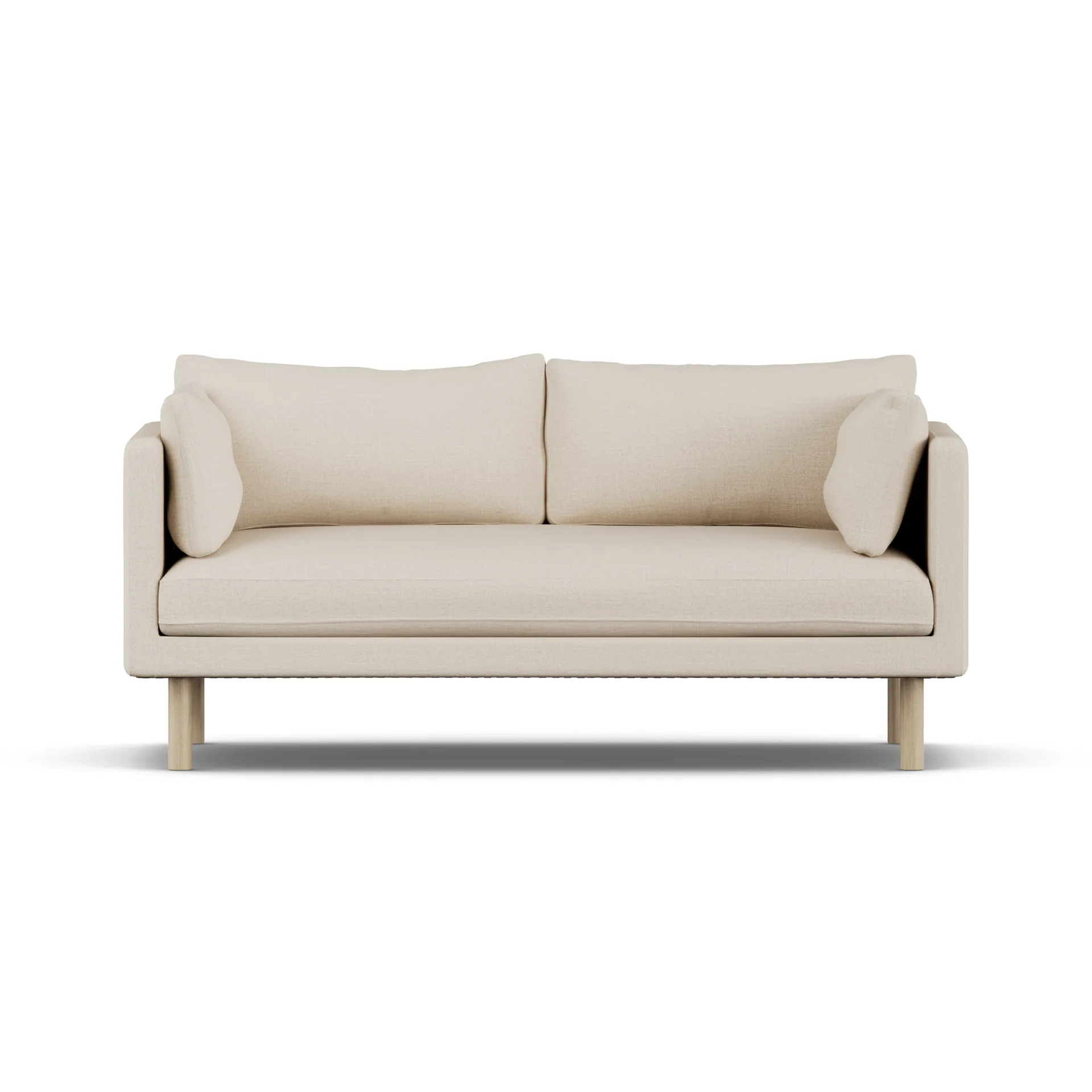 Linnevik sofa, Same Beige 6670-dąb olejowany na biało, 2-osobowa, bez falbany 1898