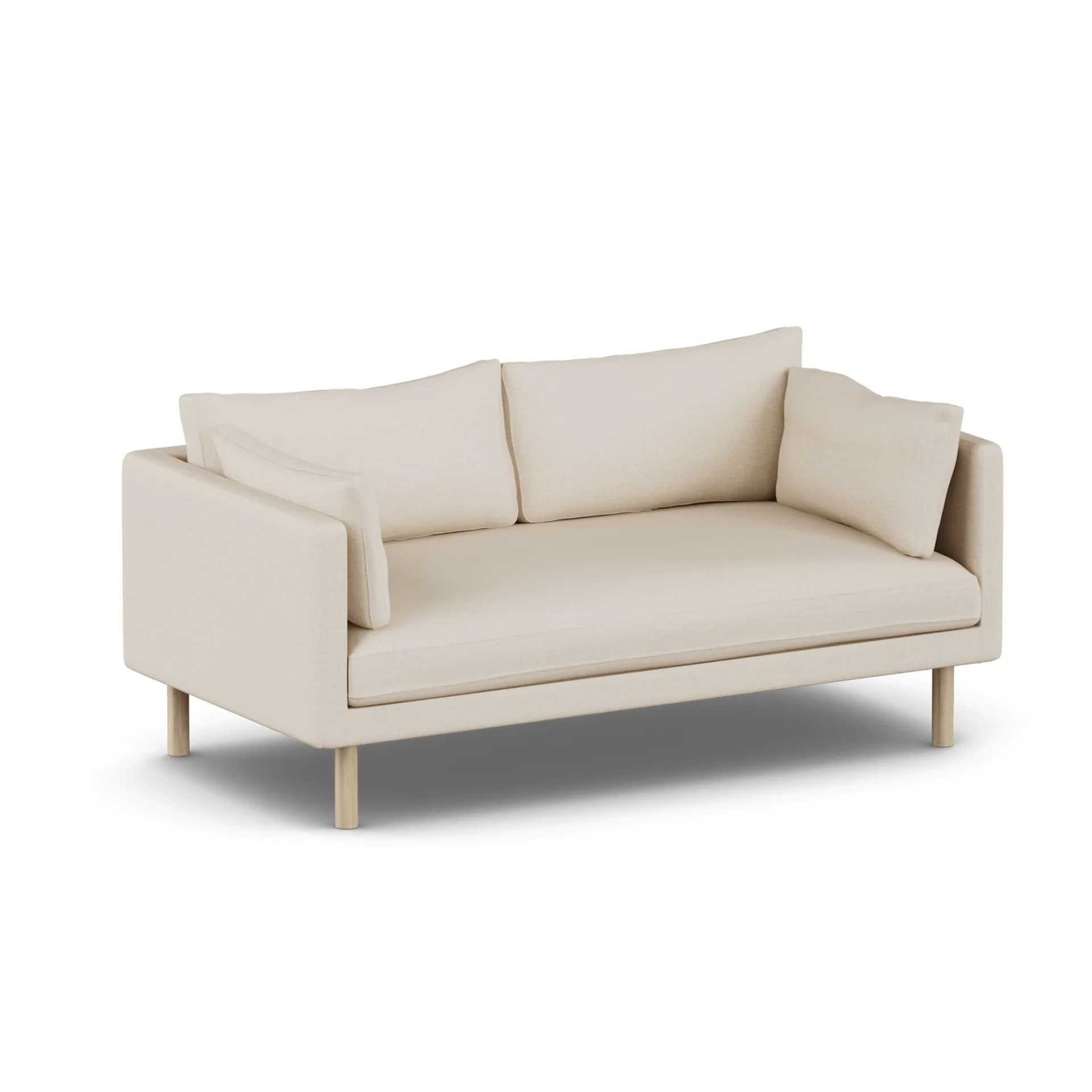Linnevik sofa, Same Beige 6670-dąb olejowany na biało, 2-osobowa, bez falbany 1898