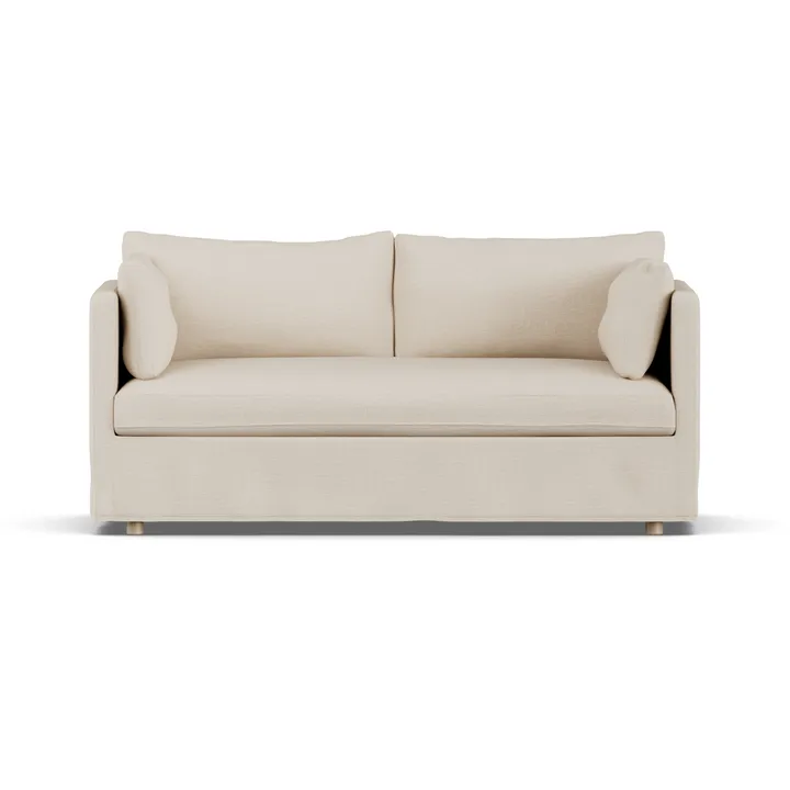 Linnevik sofa - Same Beige 6670-dąb olejowany na biało, 2-osobowa, z falbaną - 1898