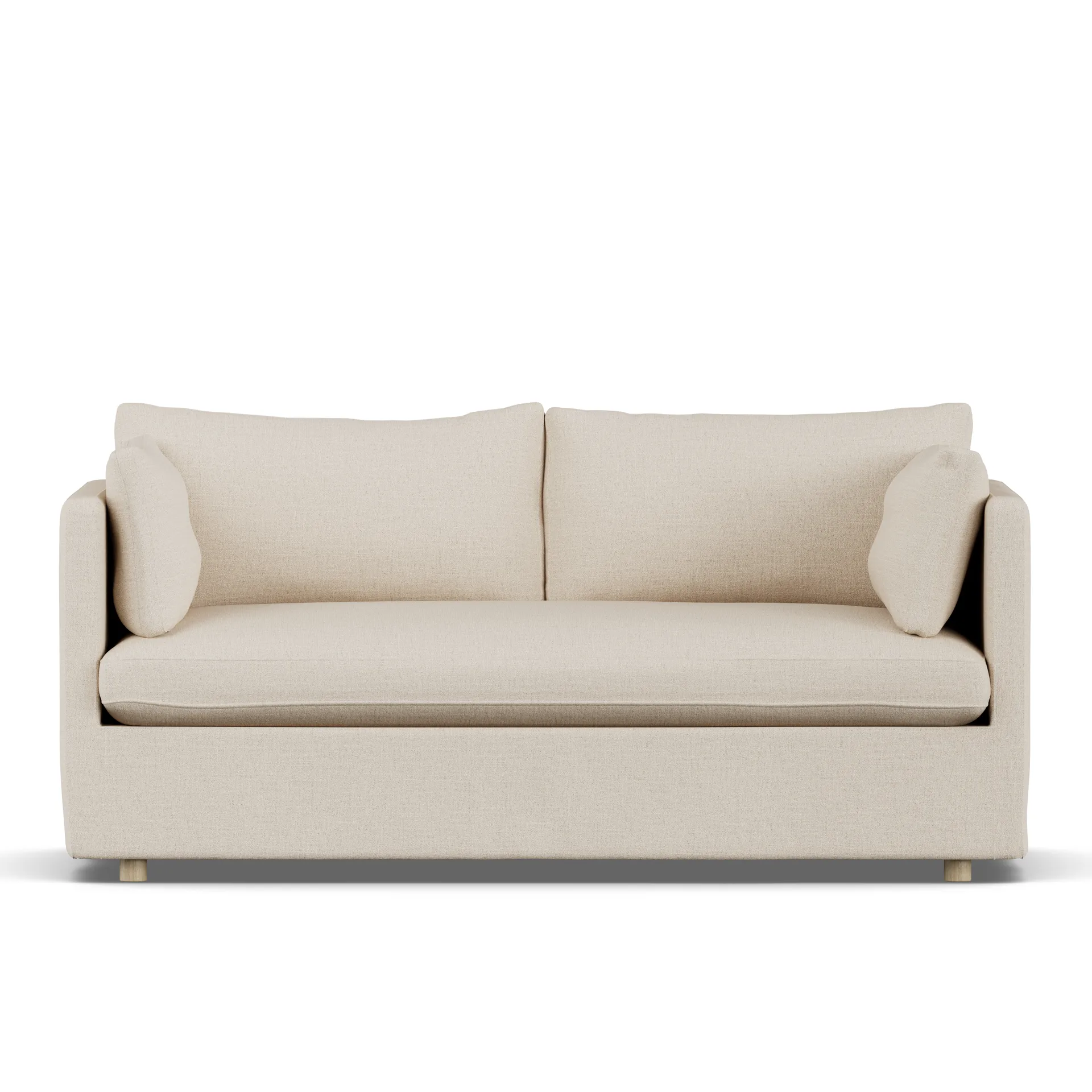 Linnevik sofa, Same Beige 6670-dąb olejowany na biało, 2-osobowa, z falbaną 1898