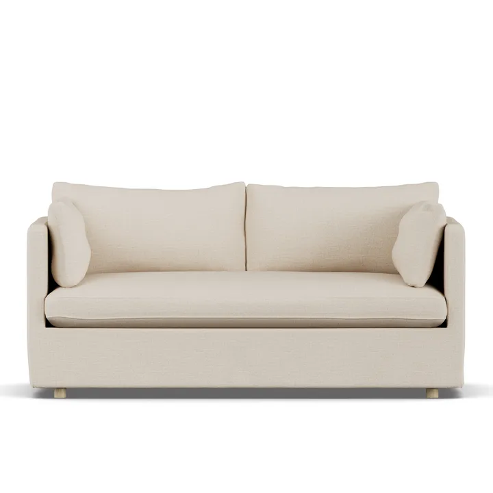 Linnevik sofa - Same Beige 6670-dąb olejowany na biało, 2-osobowa, z falbaną - 1898