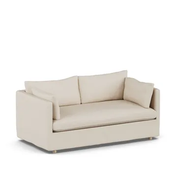 Linnevik sofa - Same Beige 6670-dąb olejowany na biało, 2-osobowa, z falbaną - 1898