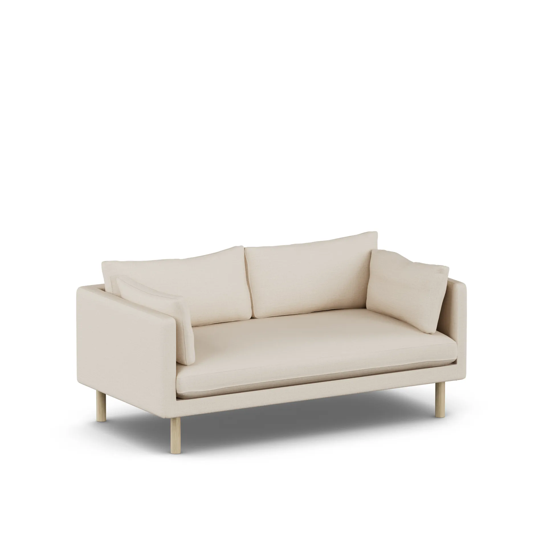 Linnevik sofa, Same Beige 6670-dąb olejowany na biało, 2-osobowa 1898