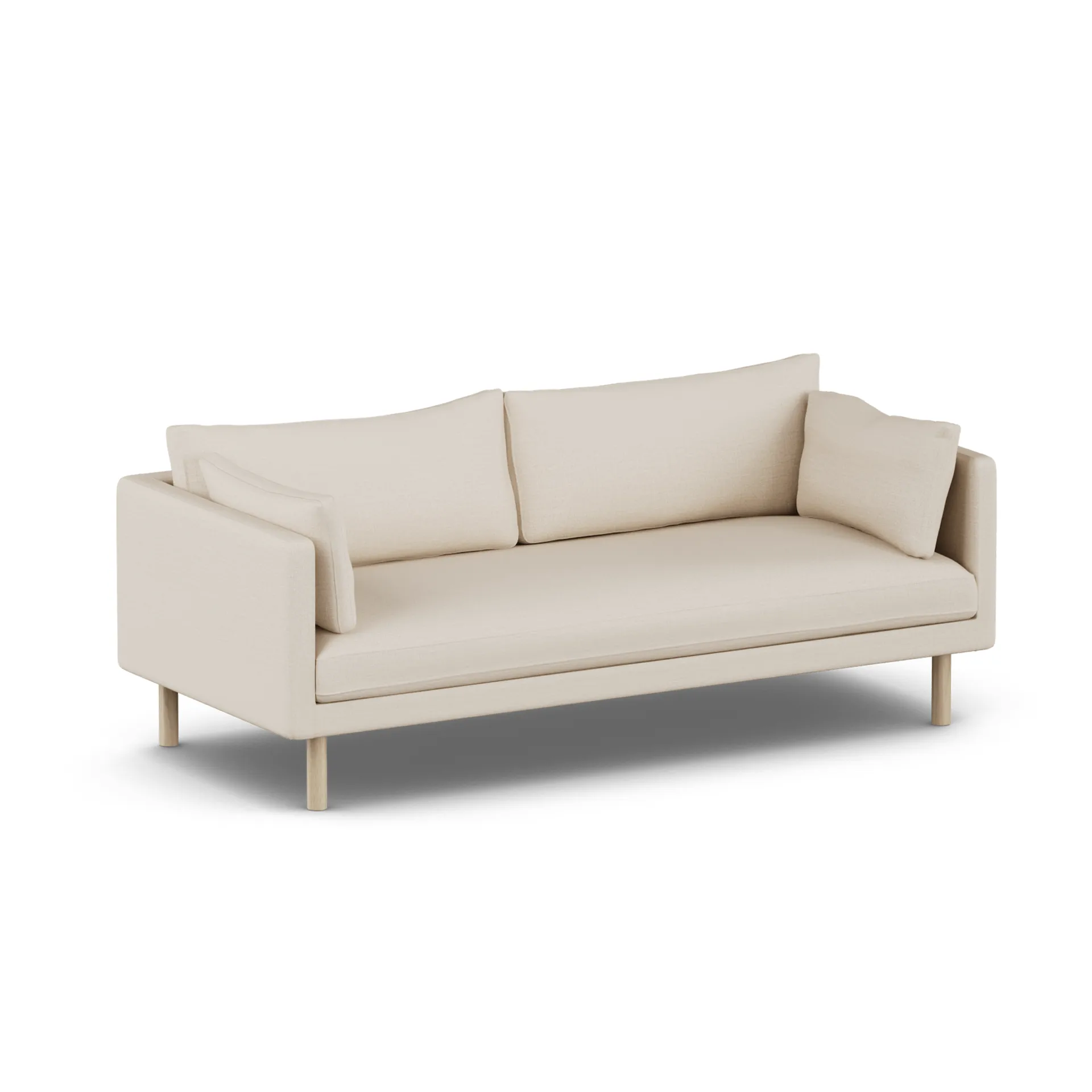 Linnevik sofa, Same Beige 6670-dąb olejowany na biało, 3-osobowa, bez falbany 1898