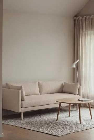 Linnevik sofa - Same Beige 6670-dąb olejowany na biało, 3-osobowa, bez falbany - 1898
