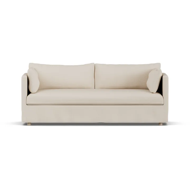 Linnevik sofa - Same Beige 6670-dąb olejowany na biało, 3-osobowa, z falbaną - 1898