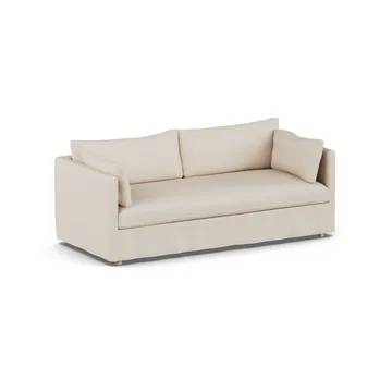 Linnevik sofa - Same Beige 6670-dąb olejowany na biało, 3-osobowa, z falbaną - 1898