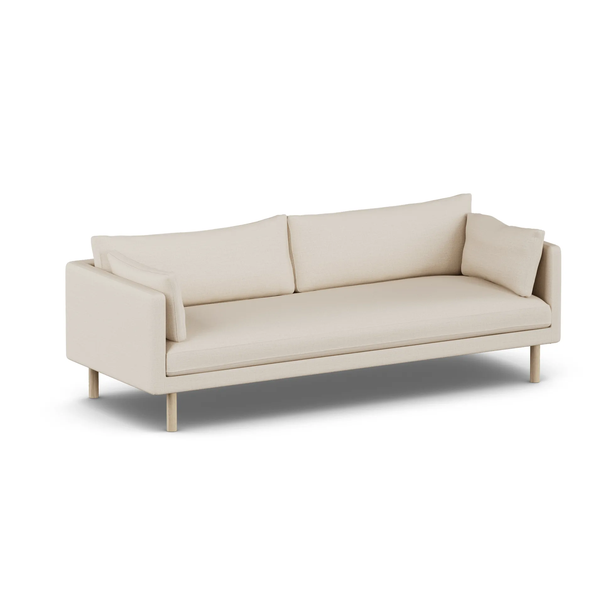 Linnevik sofa, Same Beige 6670-dąb olejowany na biało, 4-osobowa, bez falbany 1898