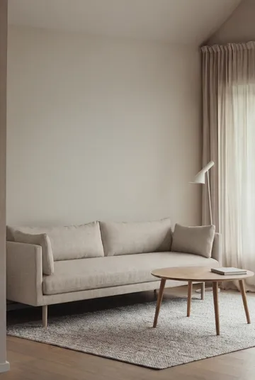 Linnevik sofa - Same Beige 6670-dąb olejowany na biało, 4-osobowa, bez falbany - 1898