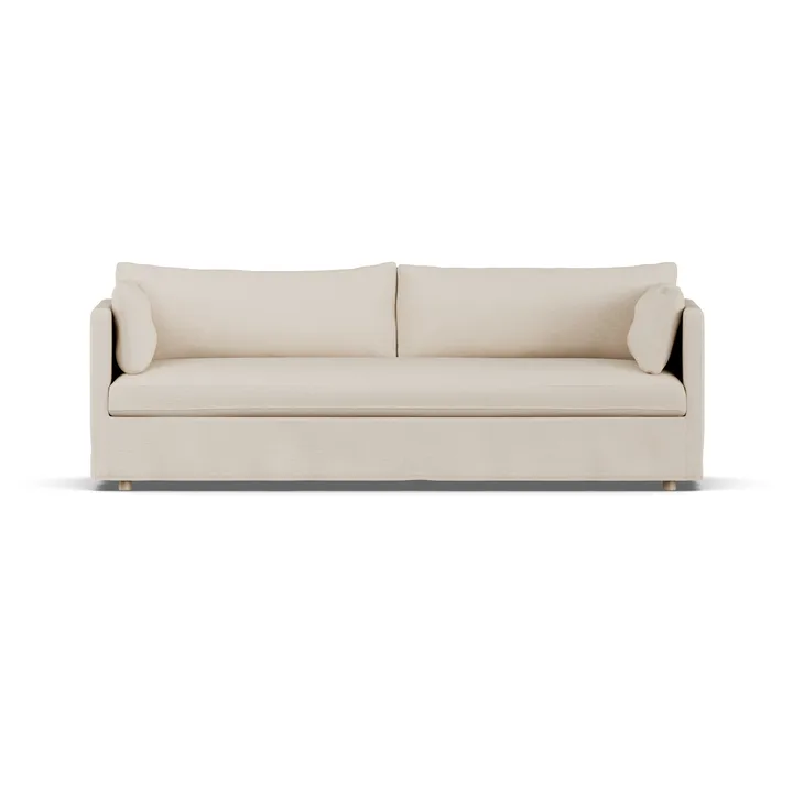Linnevik sofa - Same Beige 6670-dąb olejowany na biało, 4-osobowa, z falbaną - 1898