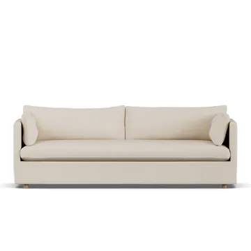 Linnevik sofa - Same Beige 6670-dąb olejowany na biało, 4-osobowa, z falbaną - 1898