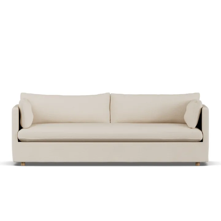 Linnevik sofa - Same Beige 6670-dąb olejowany na biało, 4-osobowa, z falbaną - 1898