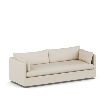 Linnevik sofa - Same Beige 6670-dąb olejowany na biało, 4-osobowa, z falbaną - 1898