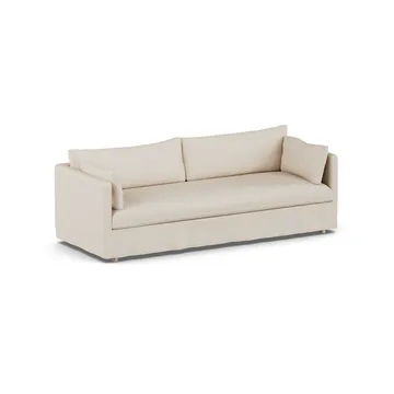 Linnevik sofa - Same Beige 6670-dąb olejowany na biało, 4-osobowa, z falbaną - 1898