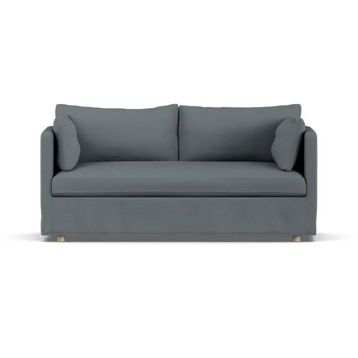 Linnevik sofa - Same Blue 6678-dąb olejowany na biało, 2-osobowa, z falbaną - 1898