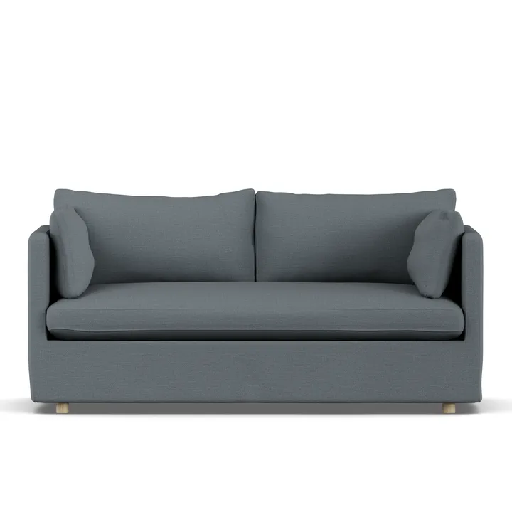 Linnevik sofa - Same Blue 6678-dąb olejowany na biało, 2-osobowa, z falbaną - 1898