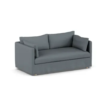 Linnevik sofa - Same Blue 6678-dąb olejowany na biało, 2-osobowa, z falbaną - 1898