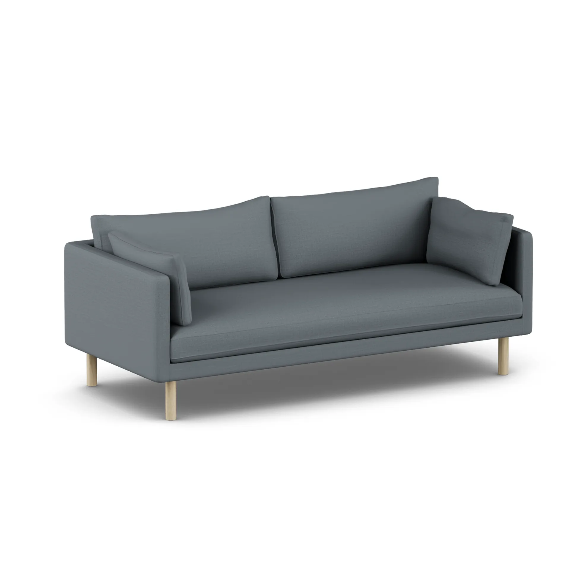 Linnevik sofa, Same Blue 6678-dąb olejowany na biało, 3-osobowa, bez falbany 1898
