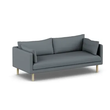 Linnevik sofa - Same Blue 6678-dąb olejowany na biało, 3-osobowa, bez falbany - 1898