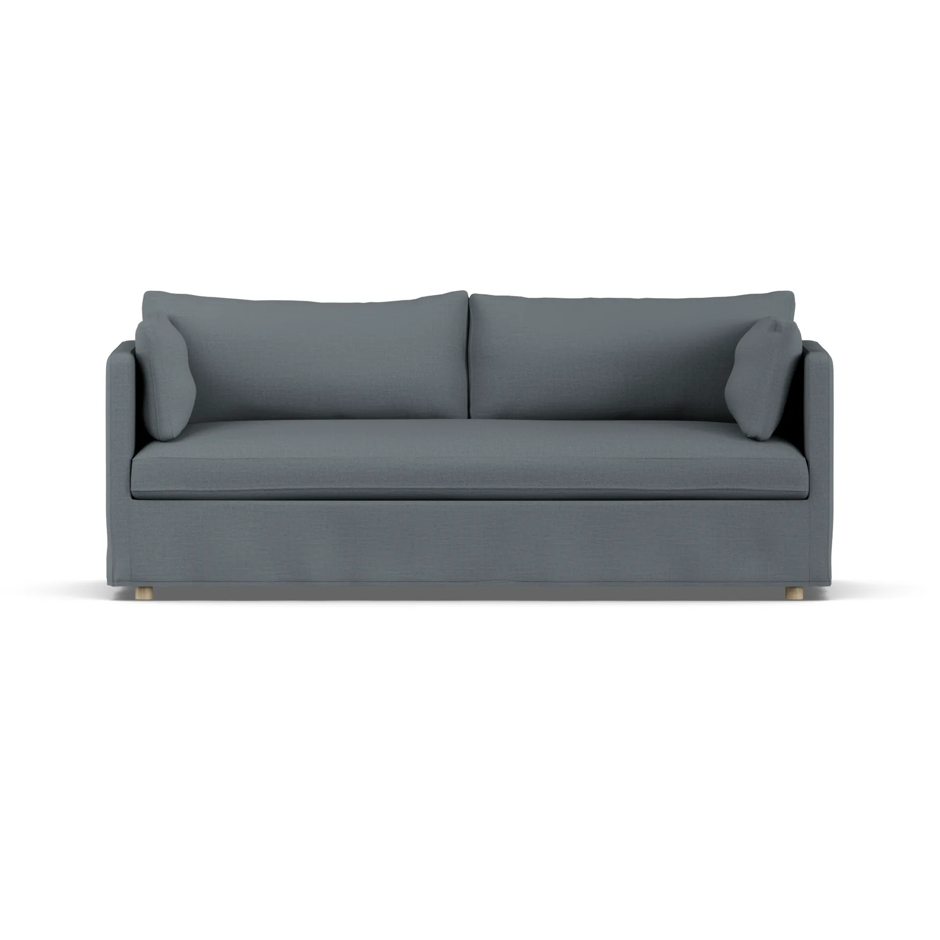 Linnevik sofa, Same Blue 6678-dąb olejowany na biało, 3-osobowa, z falbaną 1898