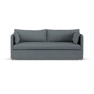Linnevik sofa - Same Blue 6678-dąb olejowany na biało, 3-osobowa, z falbaną - 1898
